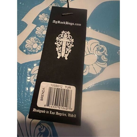 NWT AG Rock and Roll Couture blue and white tote - Picture 5 of 7